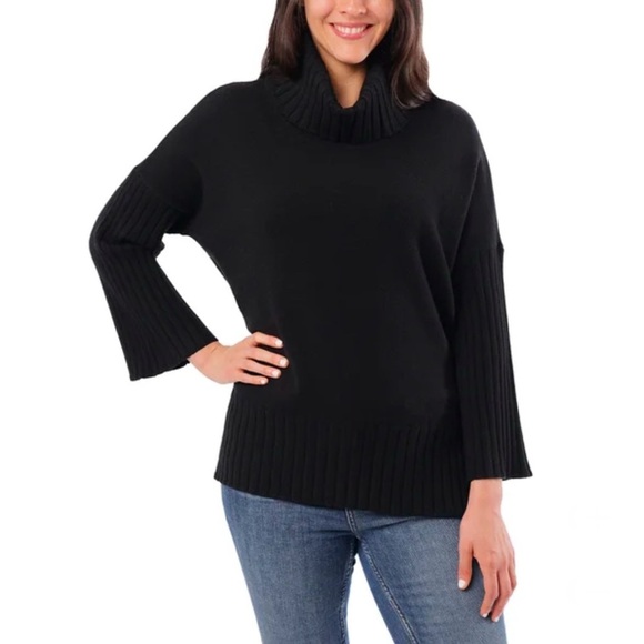 Cyrus Ladies' Black Cowl Neck Turtleneck Sweater Large - Picture 2 of 10